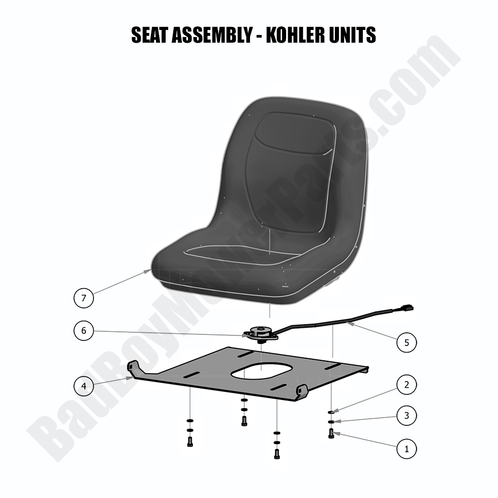 1713 - Bad Boy Mower Parts Lookup > 2018 > MZ > Seat Assembly - Kohler Units